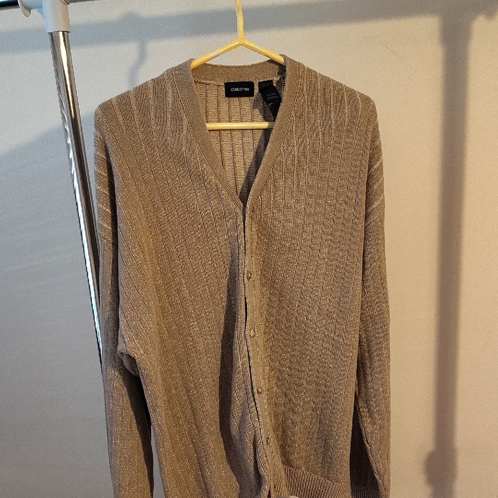 Claiborne Men's Tan Cardigan Sweater